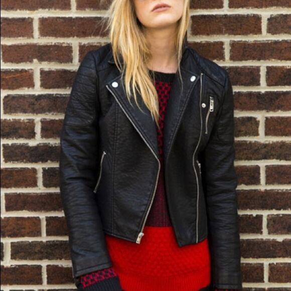 American Eagle Faux Leather Motorcycle Jacket - Picture 1 of 15
